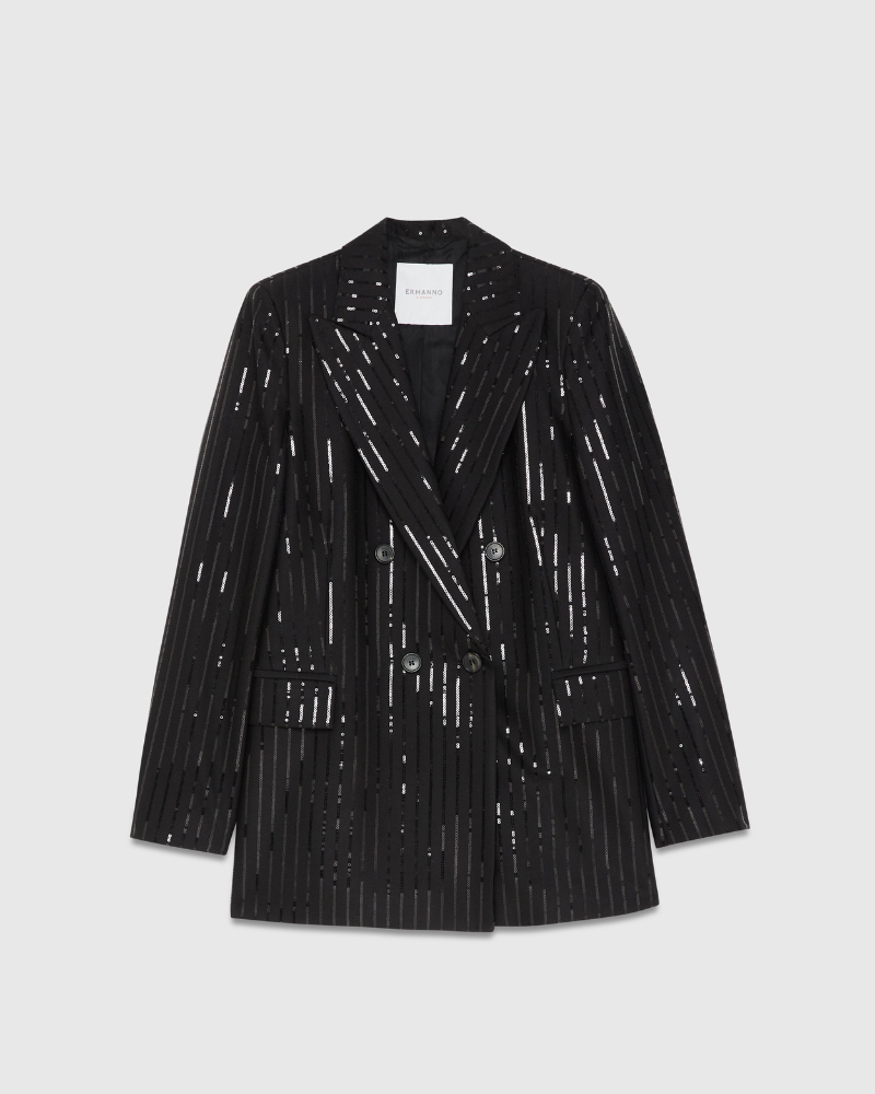 ERMANNO – BLAZER GESSATO CON PAILLETTES