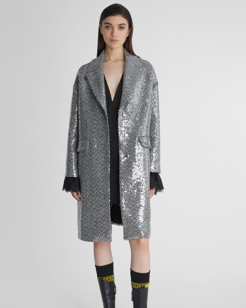 ERMANNO – CAPPOTTO SPIGATO CON PAILLETTES
