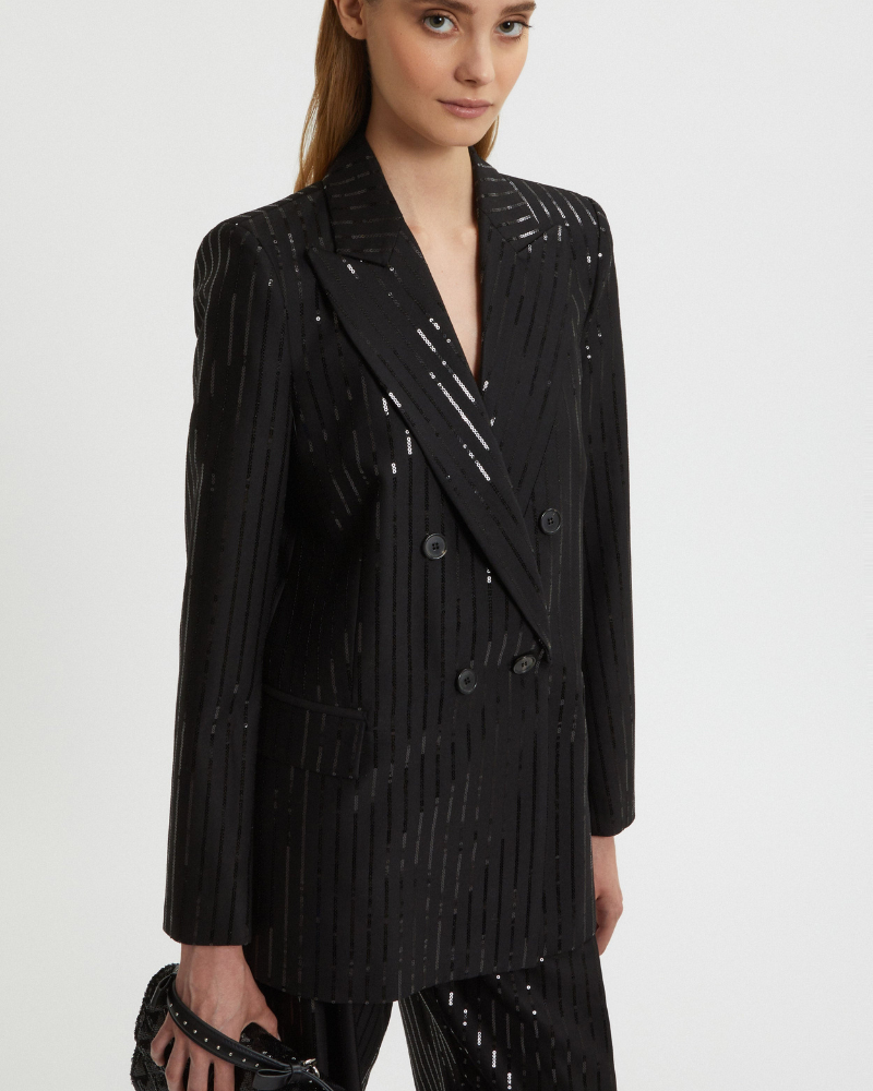 ERMANNO – BLAZER GESSATO CON PAILLETTES