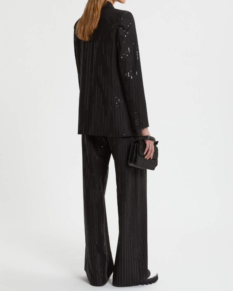 ERMANNO – PANTALONI GESSATI CON PAILLETTES